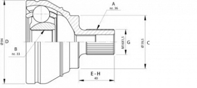 OPEN PARTS cvj572210 -  Шарнирный комплект, приводной вал